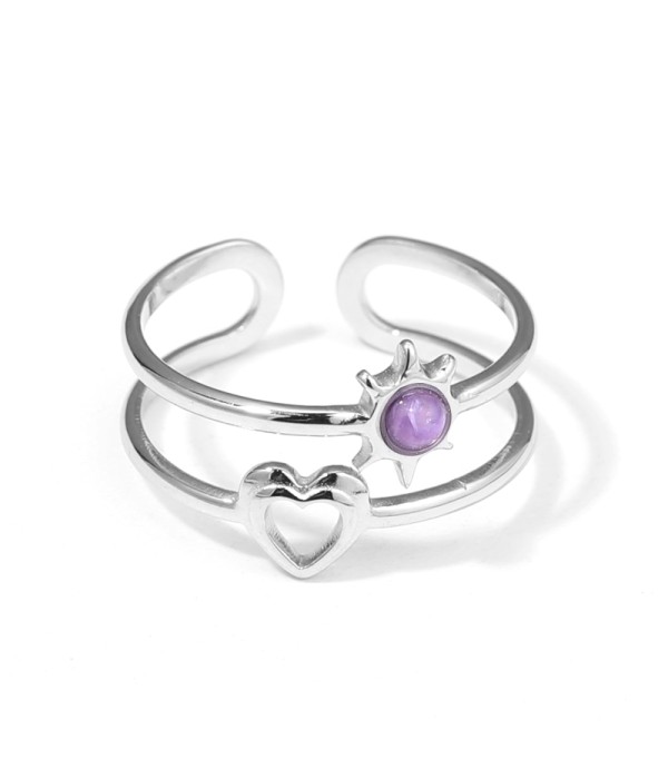 Anillo plateado con piedras