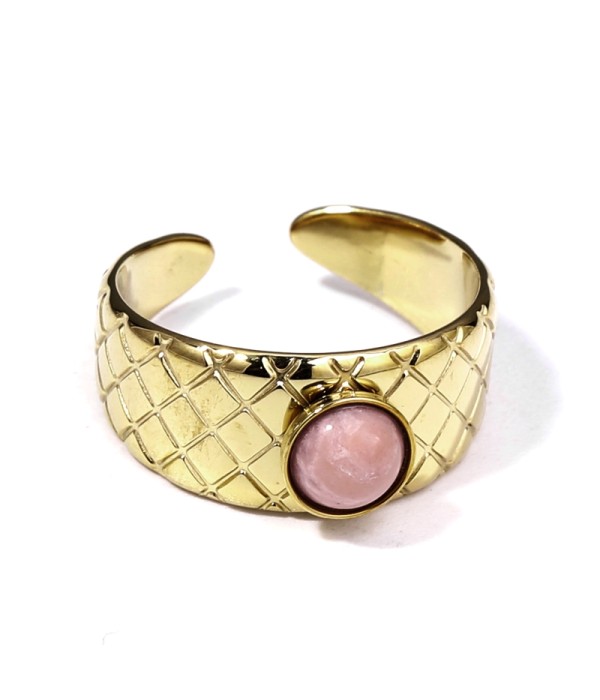 Anillo dorado con piedra