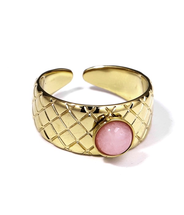 Anillo dorado con piedra