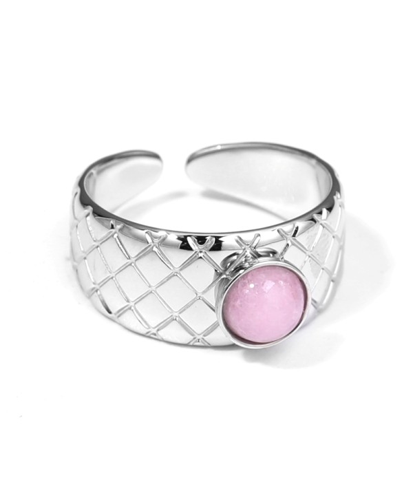 Anillo plateado con piedra 2