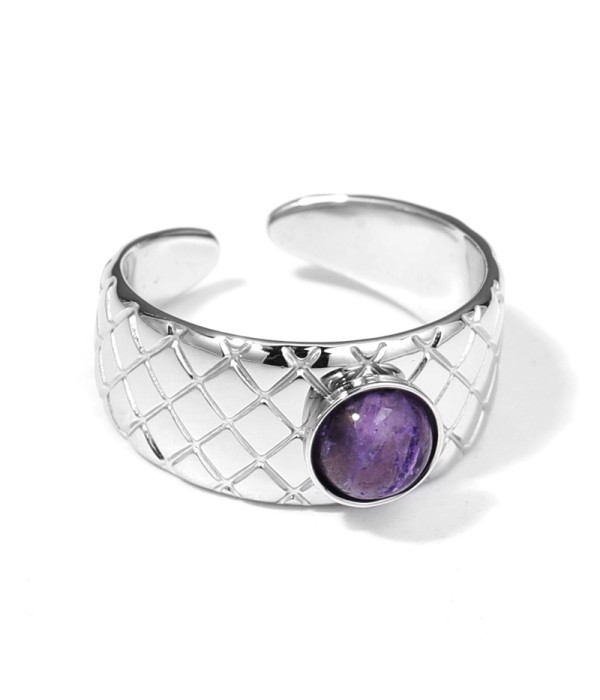 Anillo plateado con piedra 2