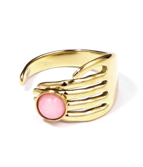 Anillo dorado con piedra