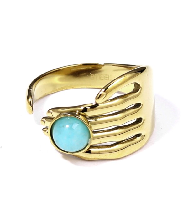 Anillo dorado con piedra