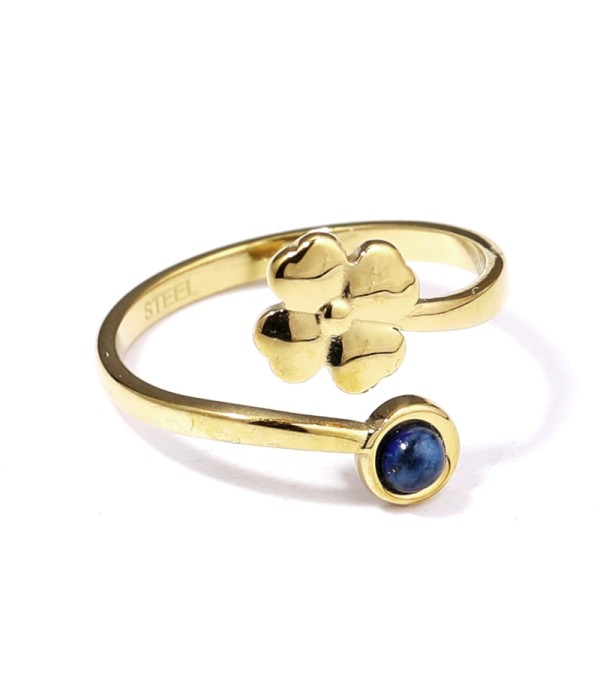 Anillo dorado con piedra