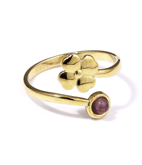 Anillo dorado con piedra