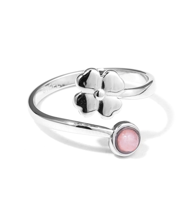 Anillo plateado con piedra