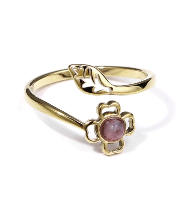 Anillo dorado con piedra