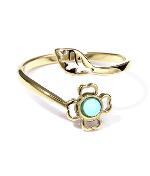 Anillo dorado con piedra