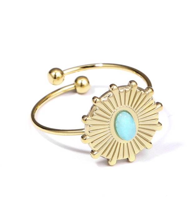 Anillo dorado con piedra