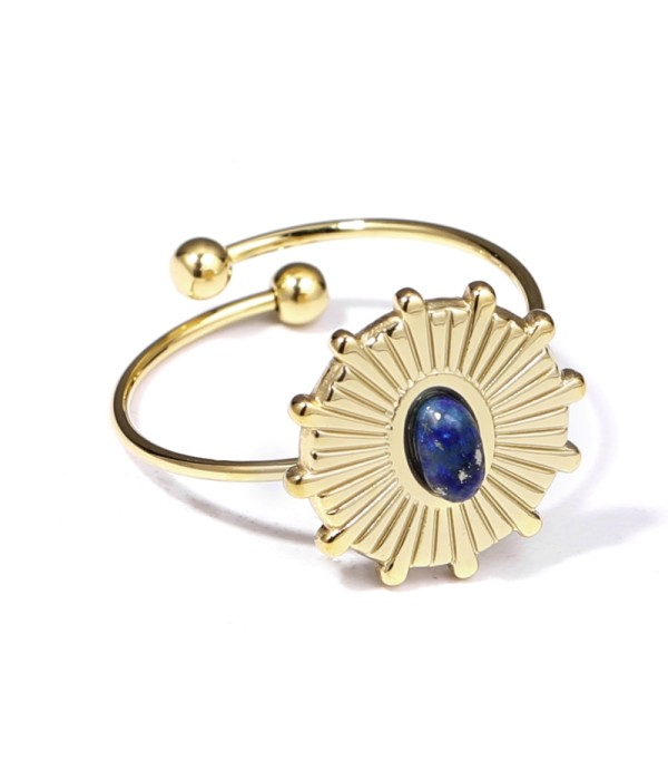 Anillo dorado con piedra