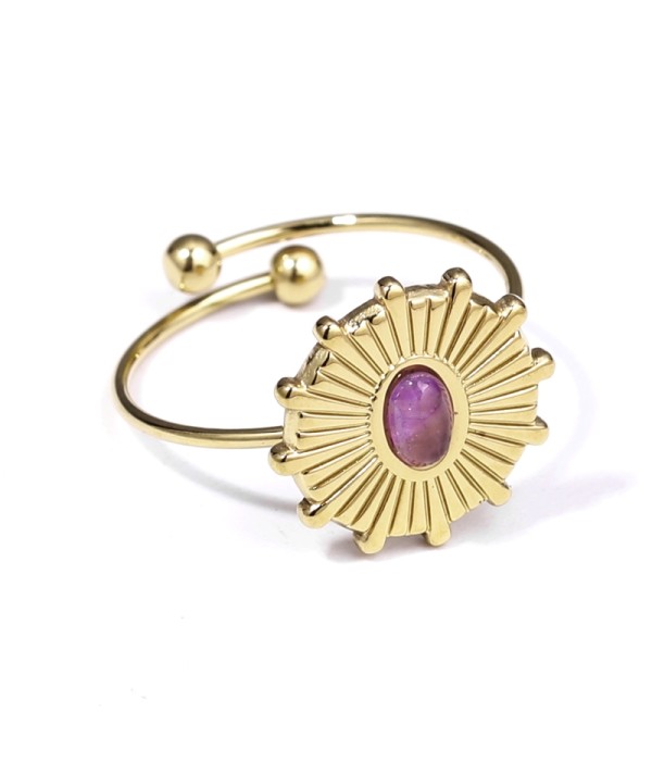 Anillo dorado con piedra