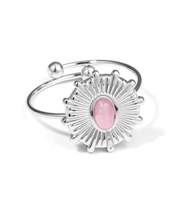 Anillo plateado con piedra