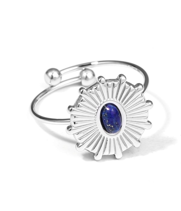 Anillo plateado con piedra