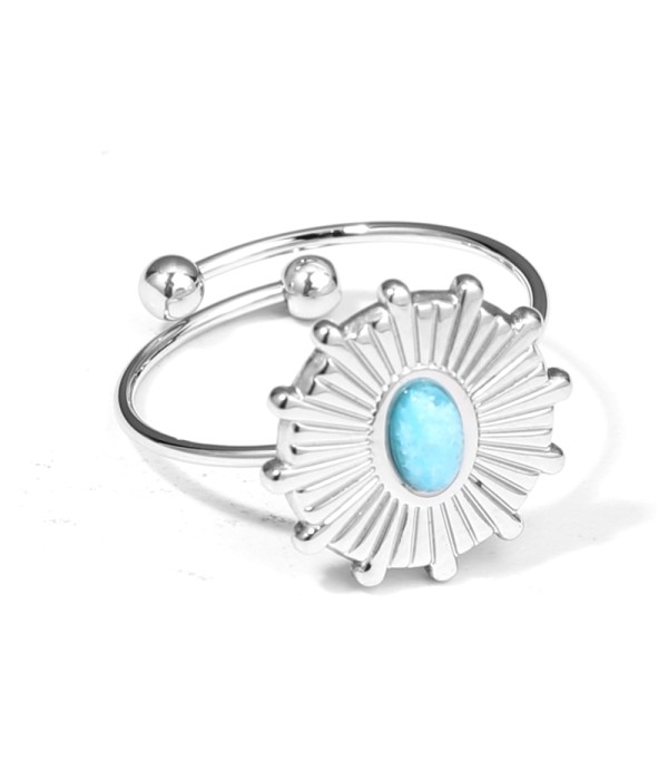 Anillo plateado con piedra