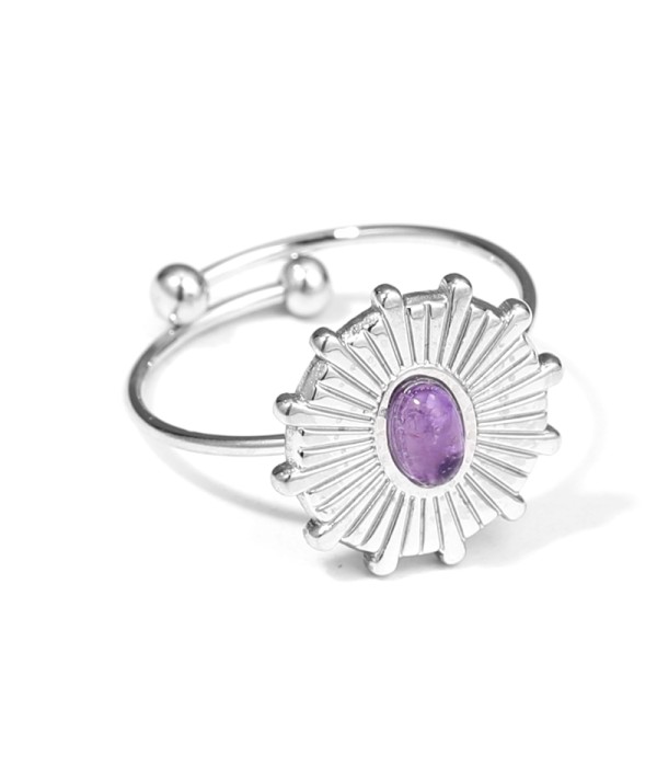 Anillo plateado con piedra