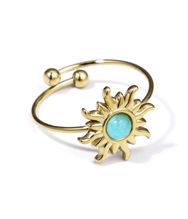 Anillo dorado con piedra