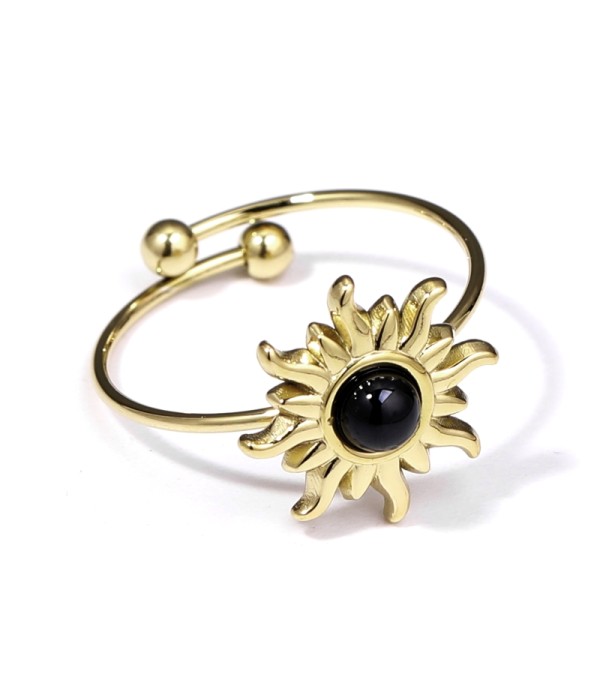 Anillo dorado con piedra