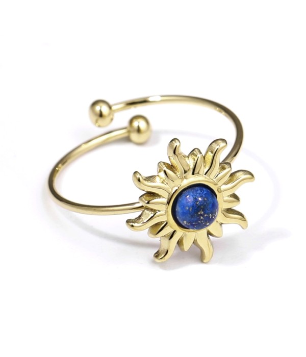 Anillo dorado con piedra