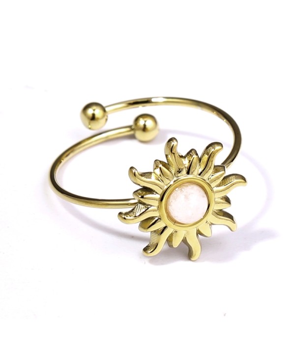 Anillo dorado con piedra