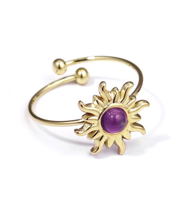 Anillo dorado con piedra