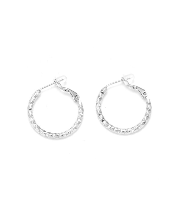 Pendientes de aro con textura geométrica 2