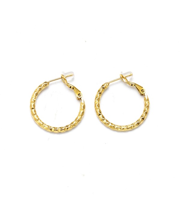 Pendientes de aro con textura geométrica