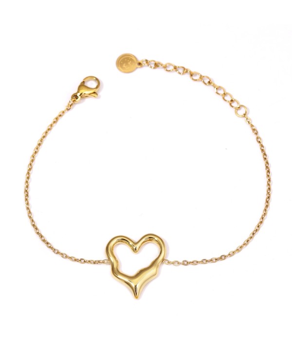 Pulsera dorada con colgante de corazón