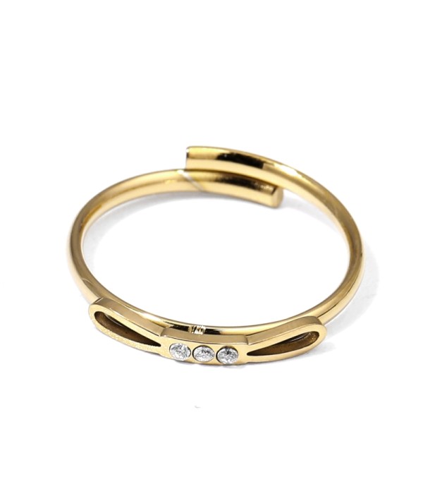 Anillo con lazo y circonitas