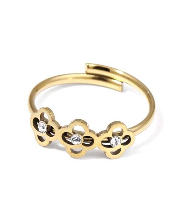 Anillo con eslabones de flores