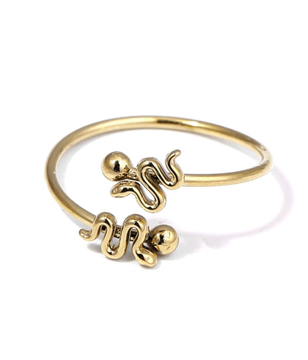 Anillo abierto con diseño serpiente