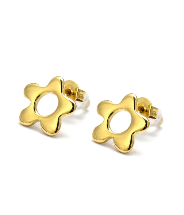 Pendientes dorados de flor
