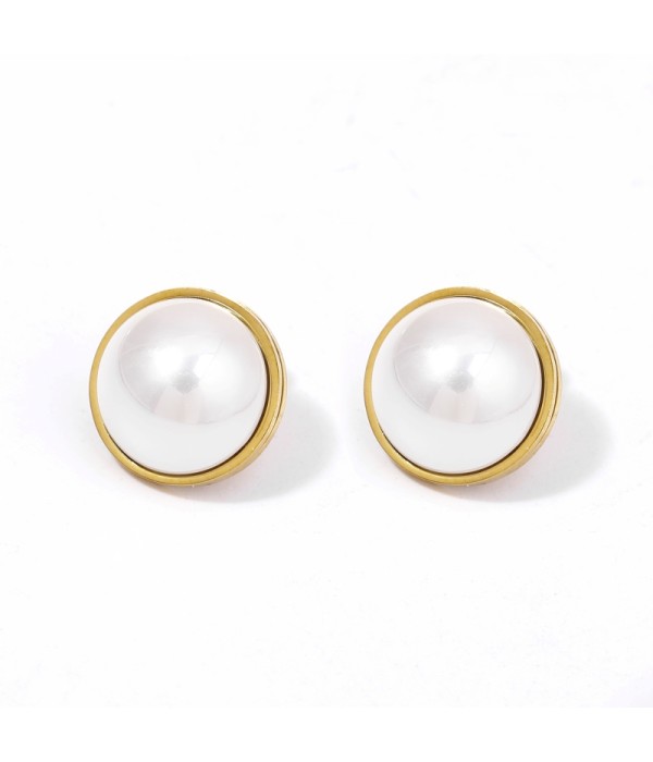 Pendientes dorados de perla