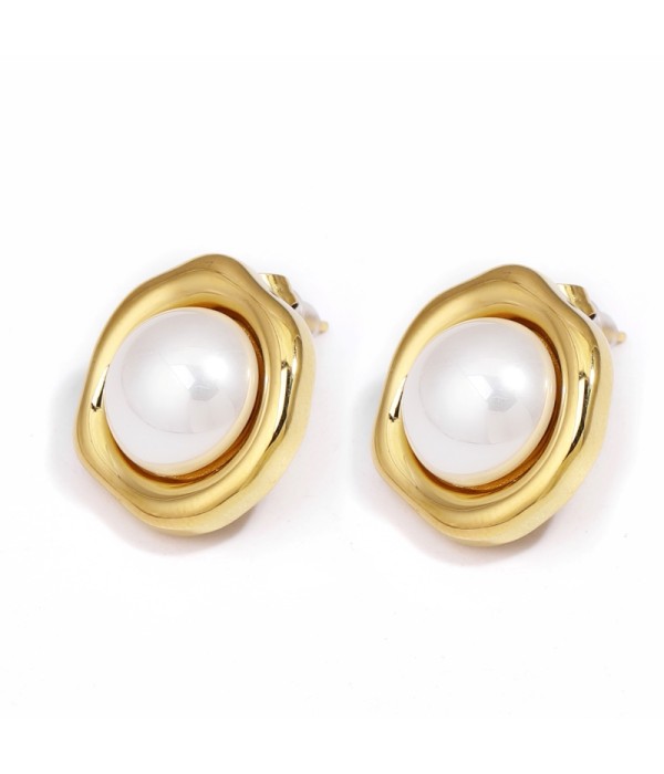 Pendientes dorados de perla