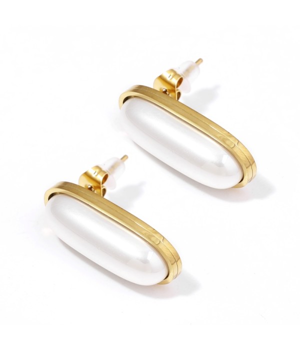 Pendientes dorados de perla