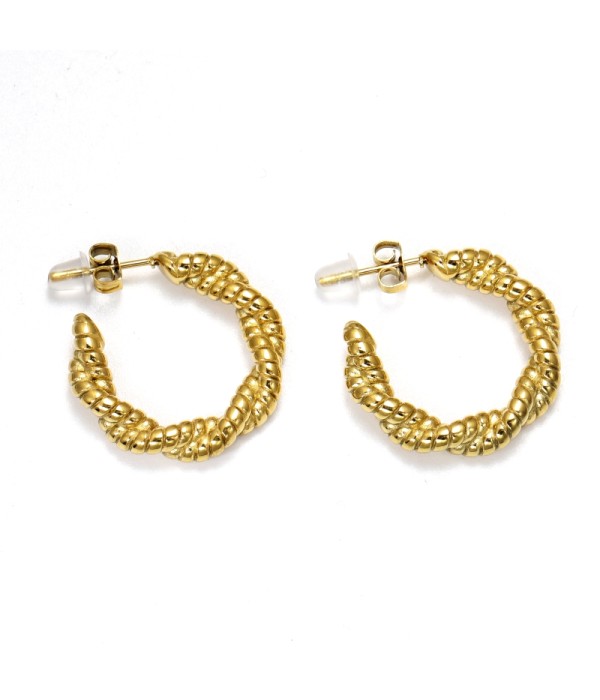Pendientes de aro abierto dorados trenzados