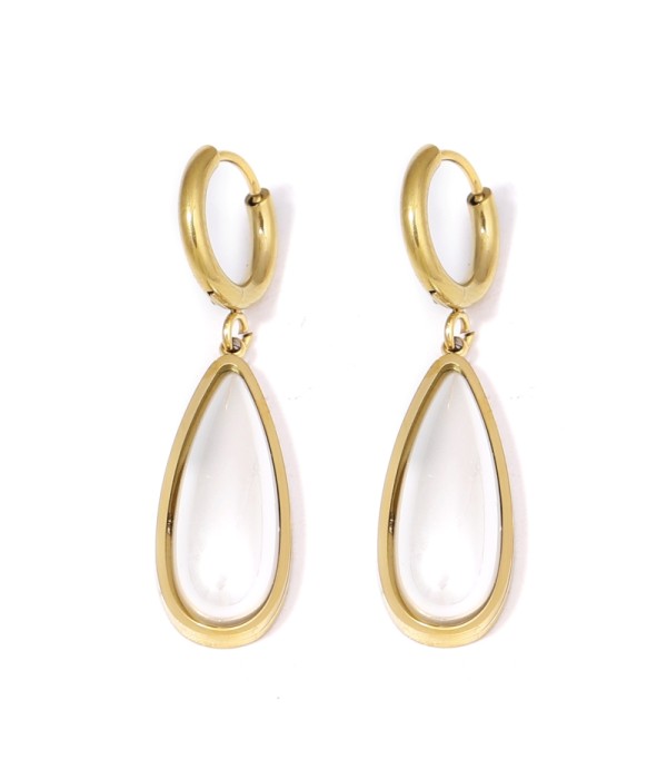 Pendientes dorados de perla