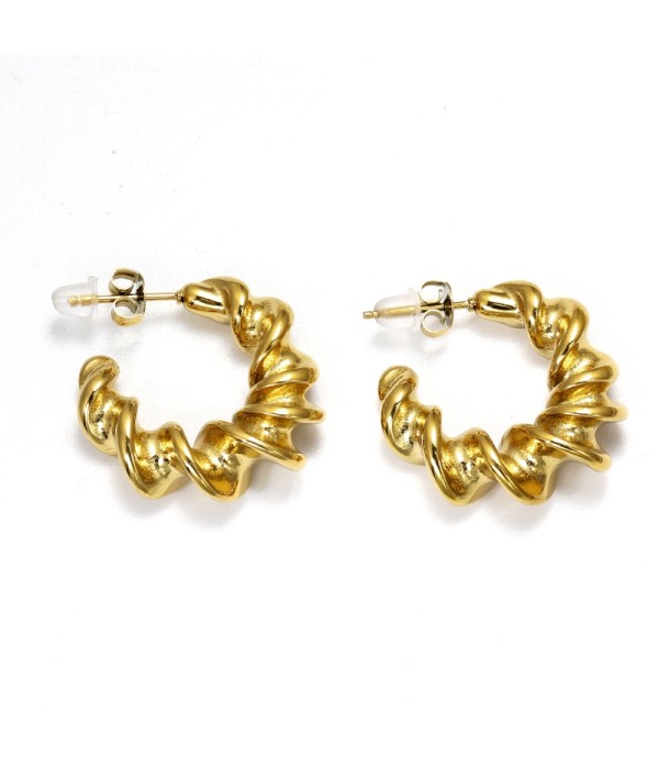 Pendientes de aro abierto dorados espirales