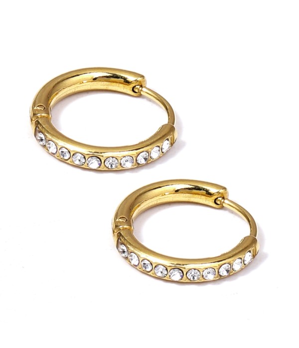 Pendientes de aro con circonitas