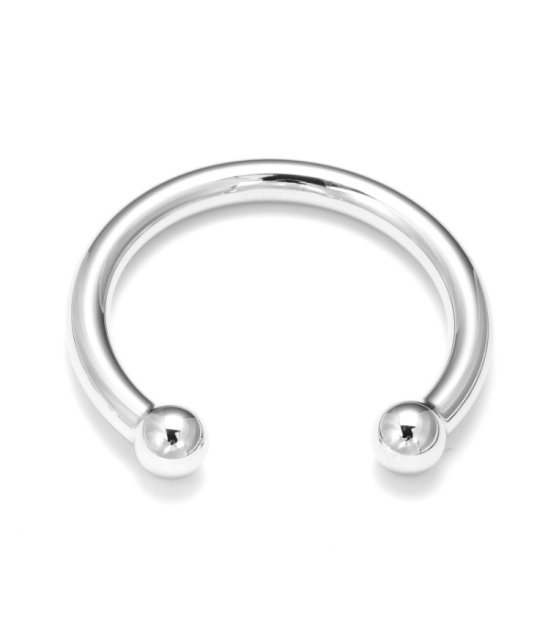 Pulsera rígida abierta plateada simple
