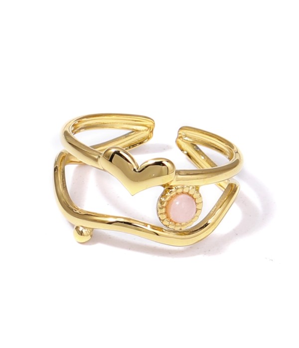 Anillo dorado con piedras