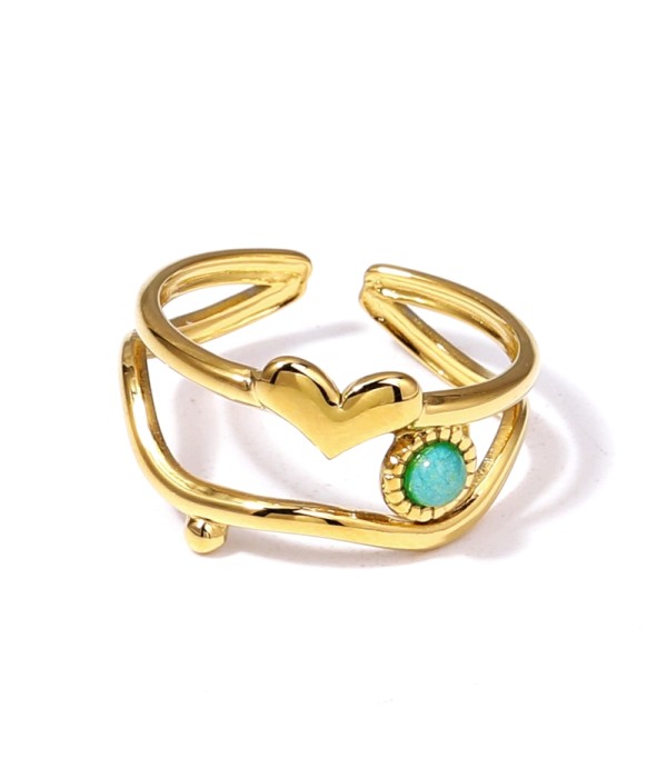 Anillo dorado con piedras