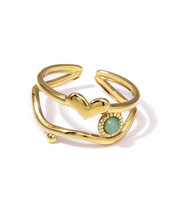 Anillo dorado con piedras