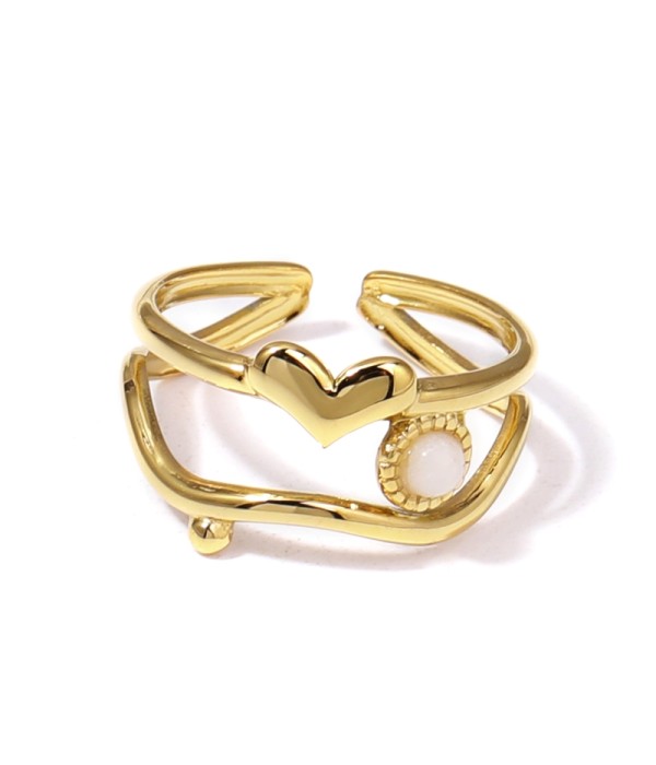 Anillo dorado con piedras