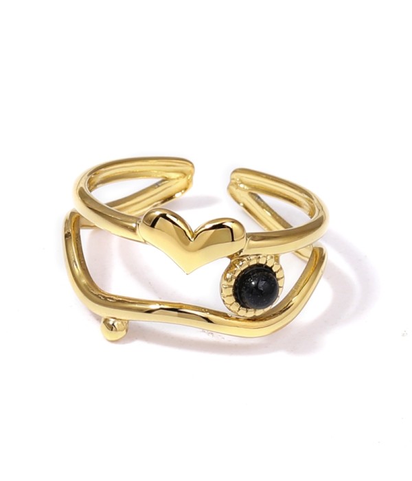 Anillo dorado con piedras