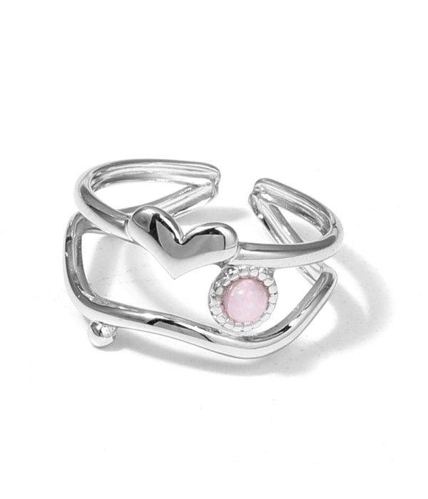 Anillo plateado con piedras