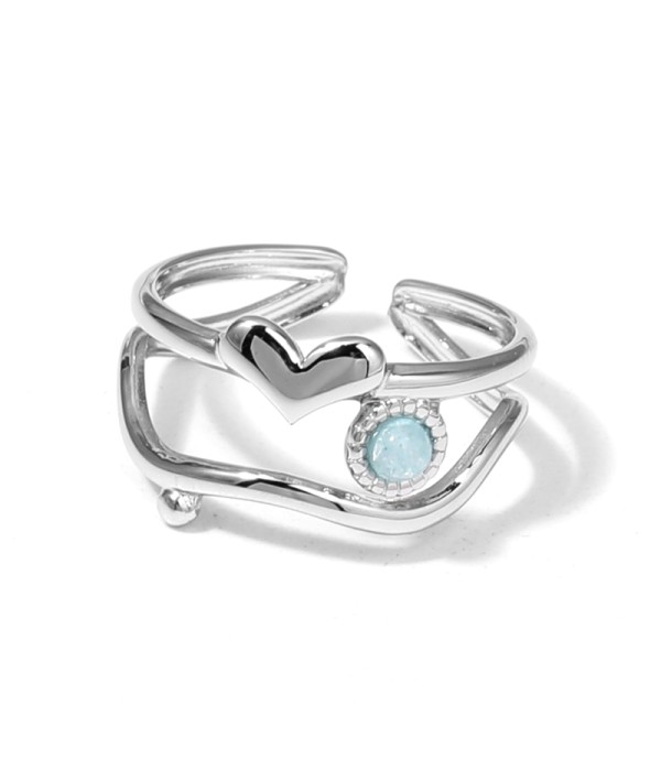 Anillo plateado con piedras