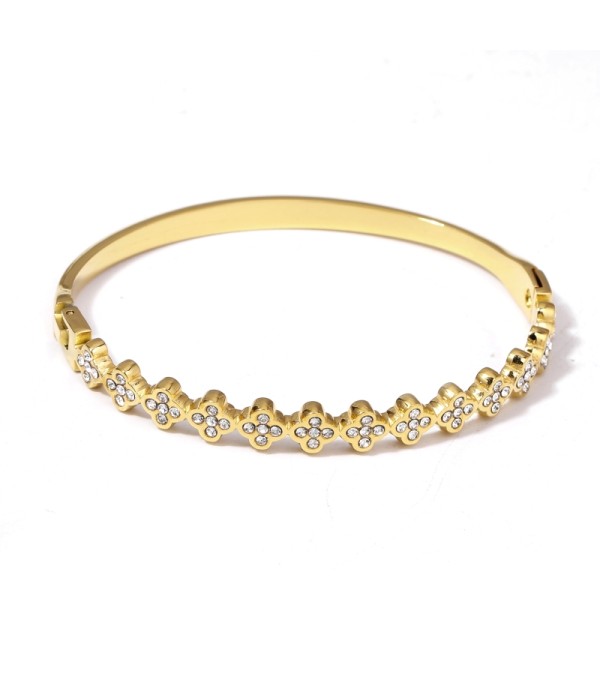 Pulsera rígida dorada tipo manguito