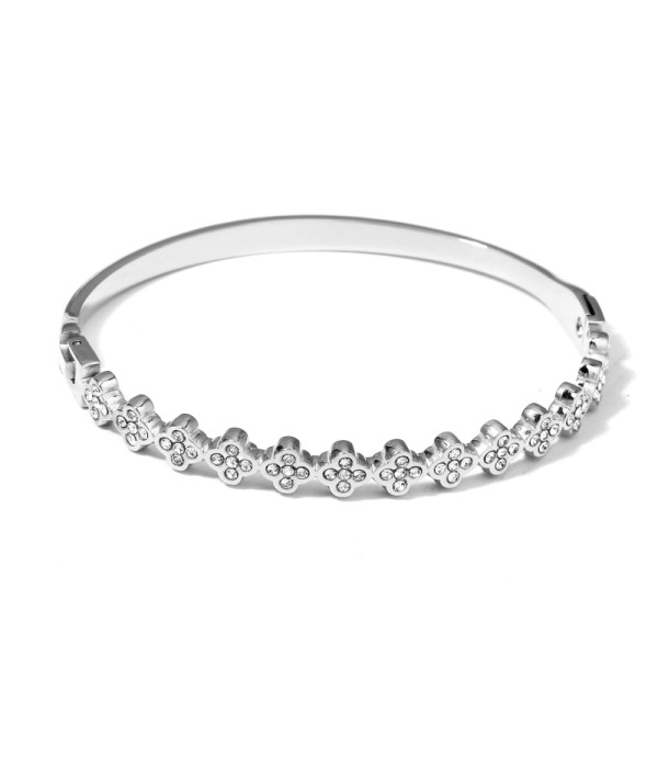 Pulsera rígida plateada tipo manguito