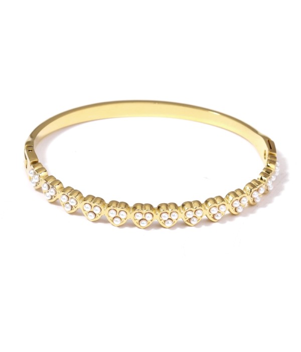 Pulsera rígida dorada tipo manguito