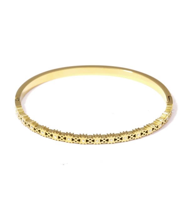 Pulsera rígida dorada tipo manguito